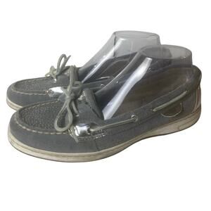 Sperry Women Topsider Boat Shoe Loafer Slip On Gray Silver  Size 9.5